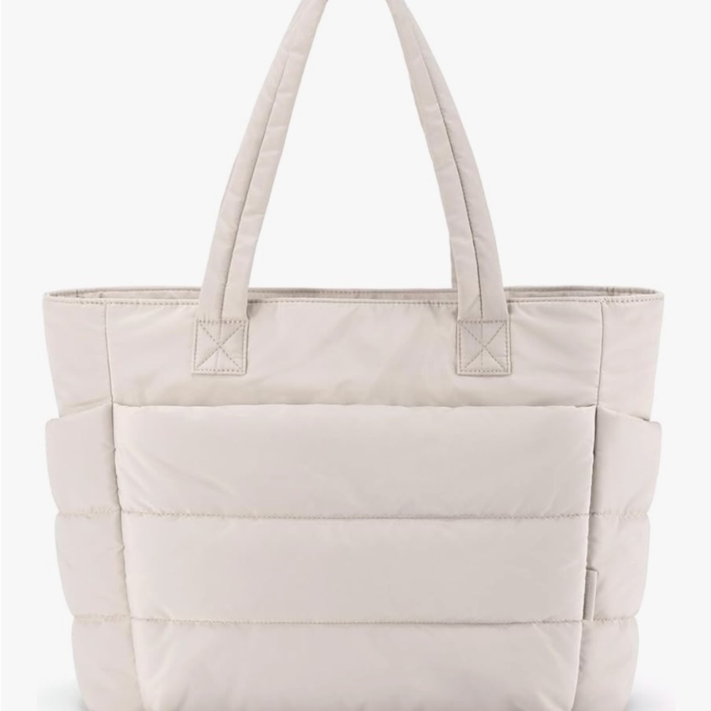 Bagsmart 18L Puffy Tote Bag - Quilted Shoulder Bag NWT White/Off-White
